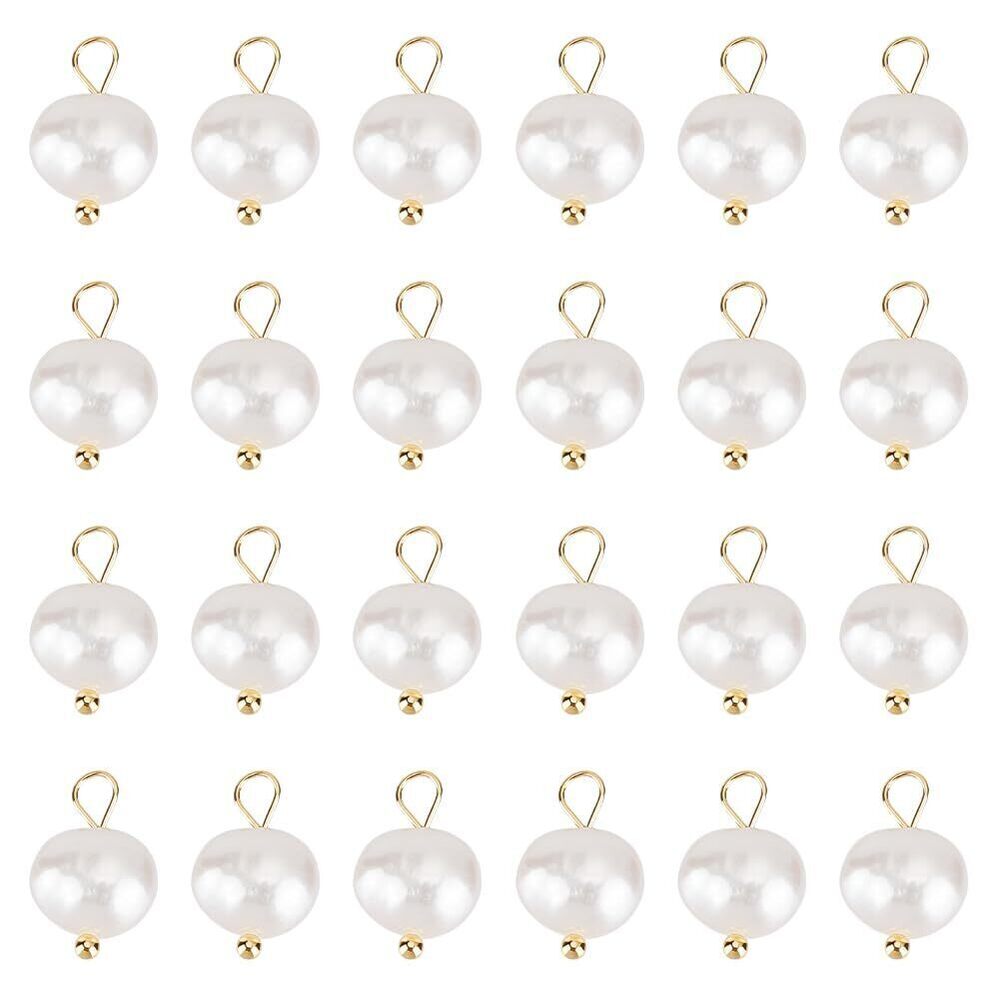 6460 24Pcs Freshwater Pearls Dangles Charms Baroque Pearls Charms Natural